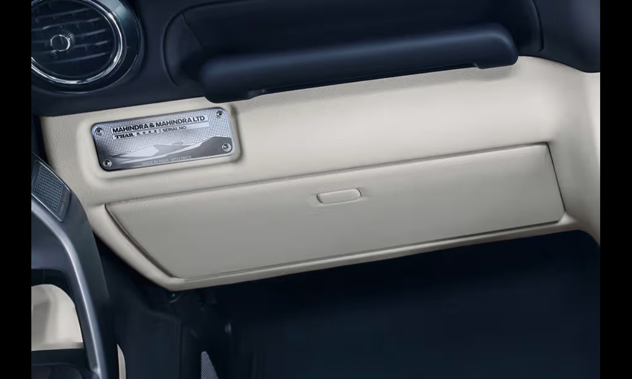 Mahindra thar roxx glovebox Mahindra thar roxx glovebox images