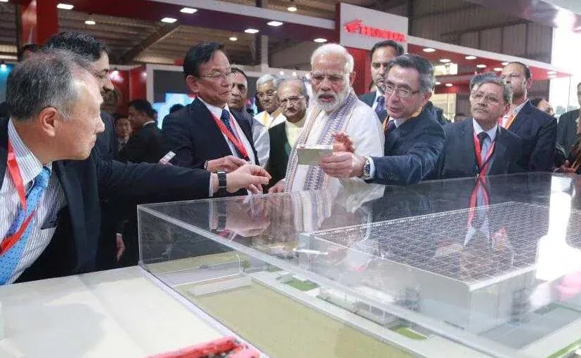 PM Modi Visits Maruti Suzuki's Pavilion At The 2019 Vibrant Gujarat Exhibition PM Modi Visits Maruti Suzuki's Pavilion At The 2019 Vibrant Gujarat Exhibition