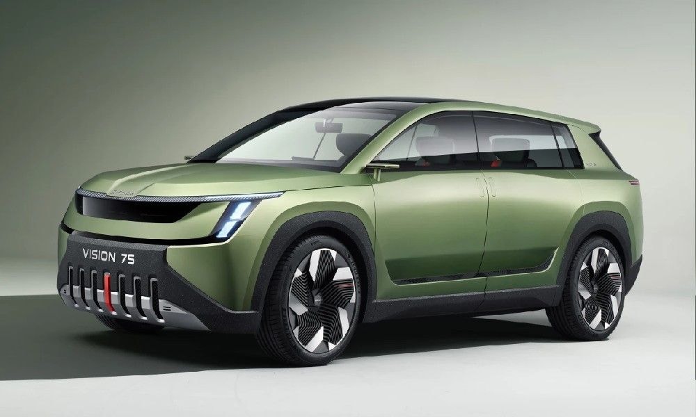 Skoda Vision 7S Seven-Seater EV Concept Breaks Cover; New Brand Logo Revealed Skoda Vision 7S Seven-Seater EV Concept Breaks Cover; New Brand Logo Revealed
